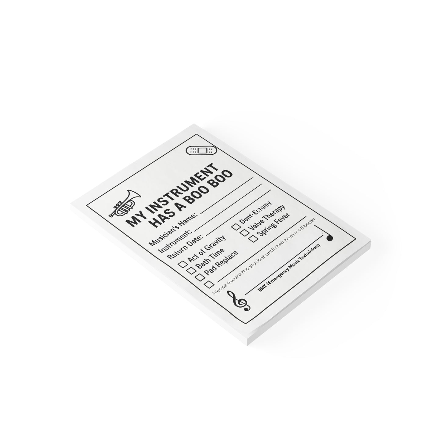 Musical Instrument Repair Note Pads, Music Lover Gift, Fun Sticky Notes, Music School Supplies, Teacher Gifts