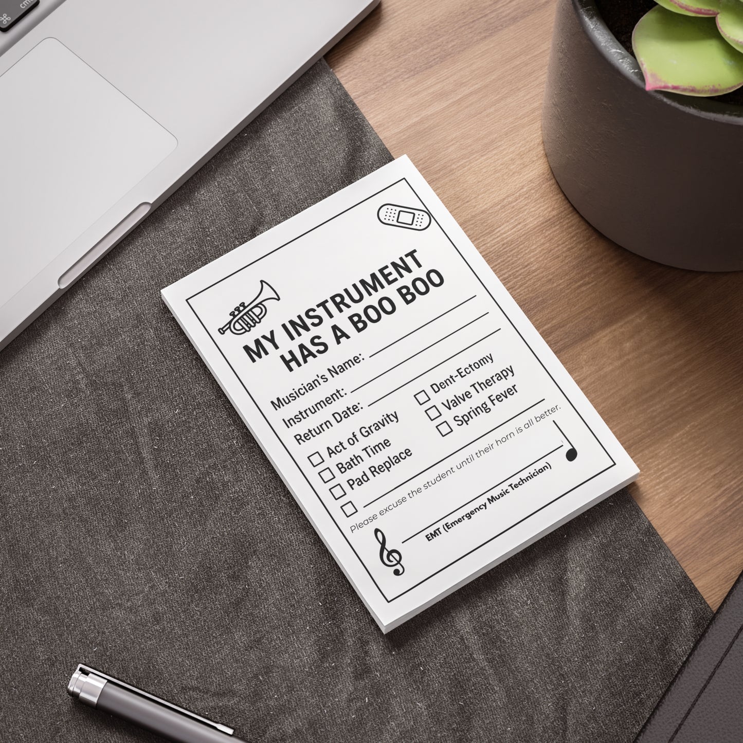 Musical Instrument Repair Note Pads, Music Lover Gift, Fun Sticky Notes, Music School Supplies, Teacher Gifts