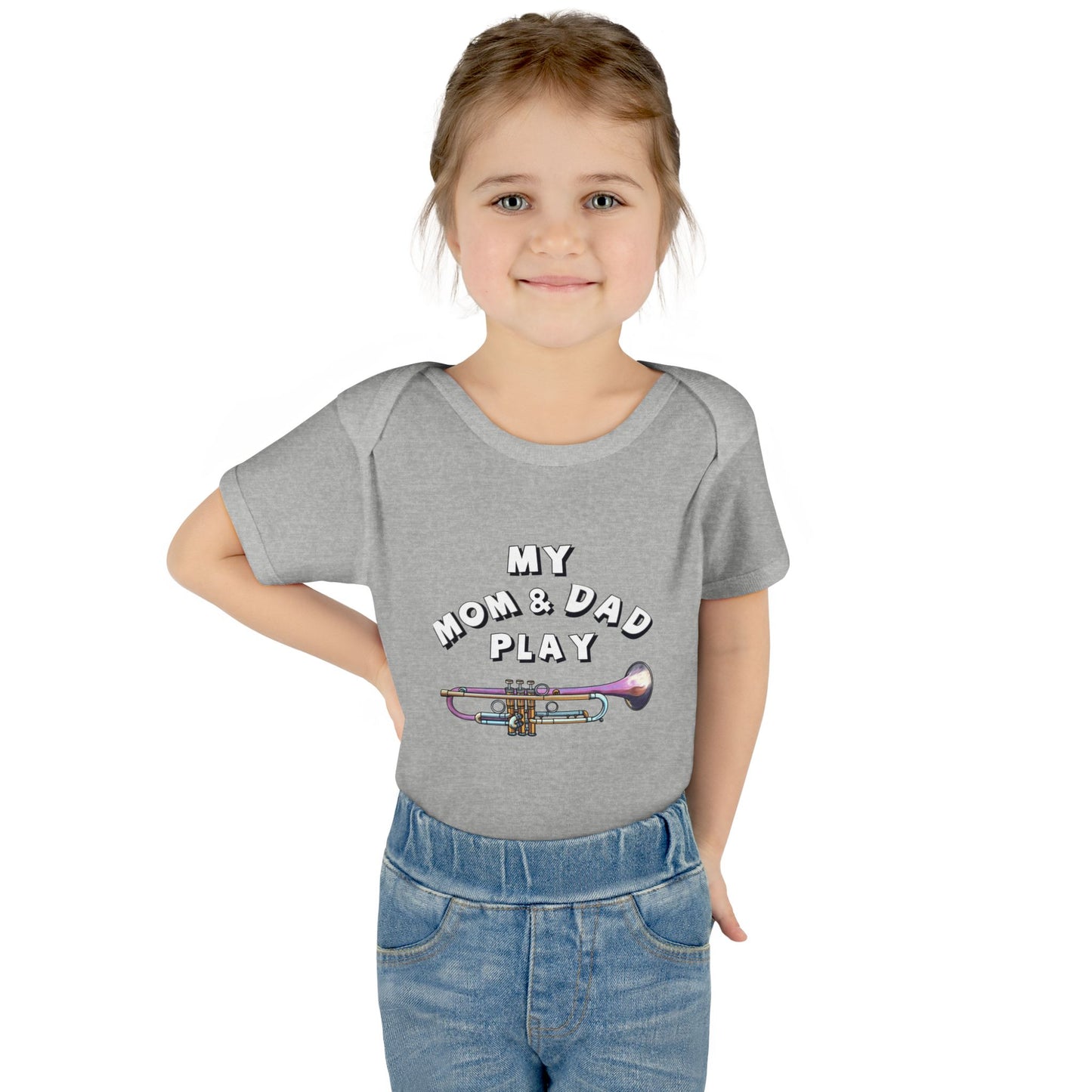 Infant Bodysuit — "My Mom & Dad Play" Trumpet Baby One-Piece