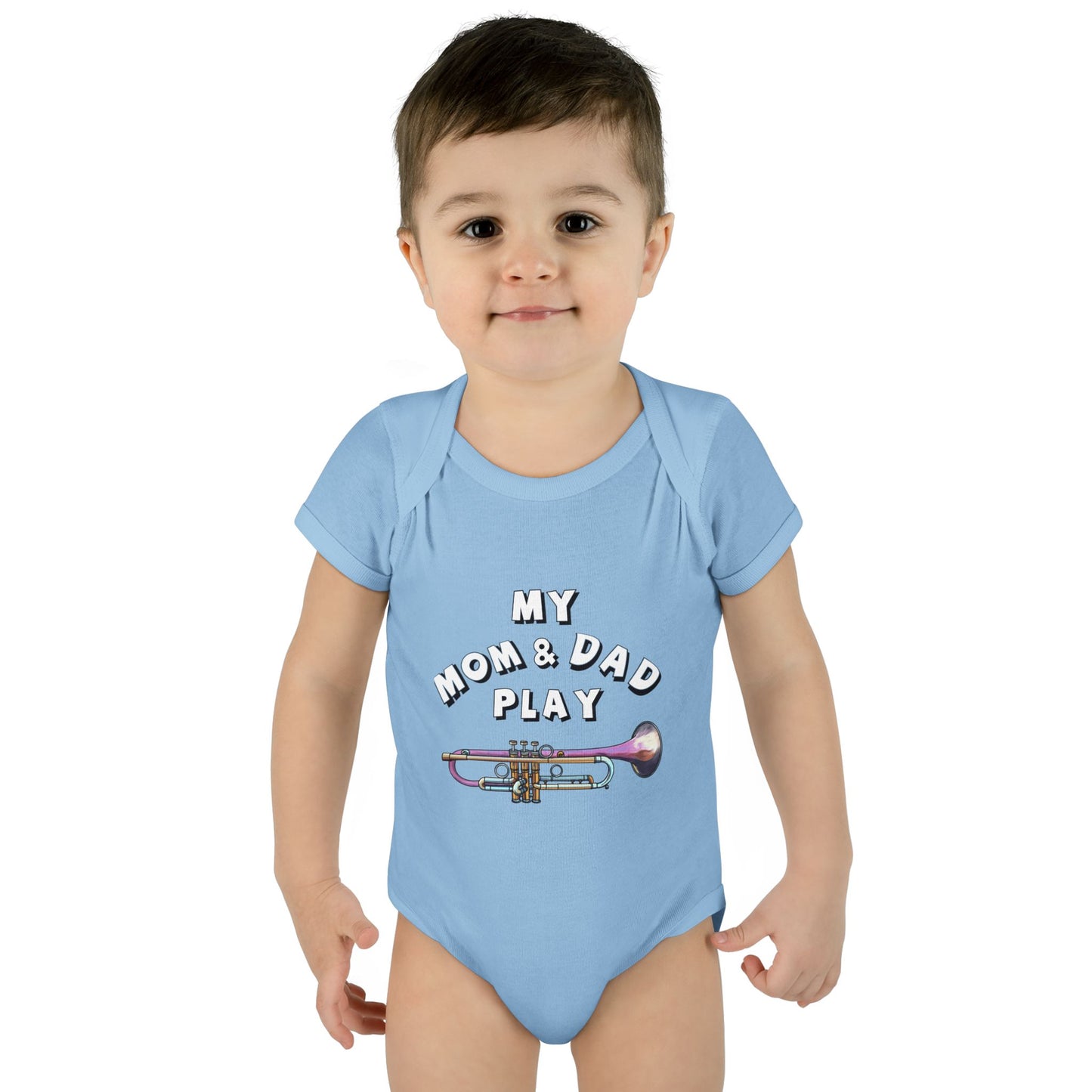 Infant Bodysuit — "My Mom & Dad Play" Trumpet Baby One-Piece