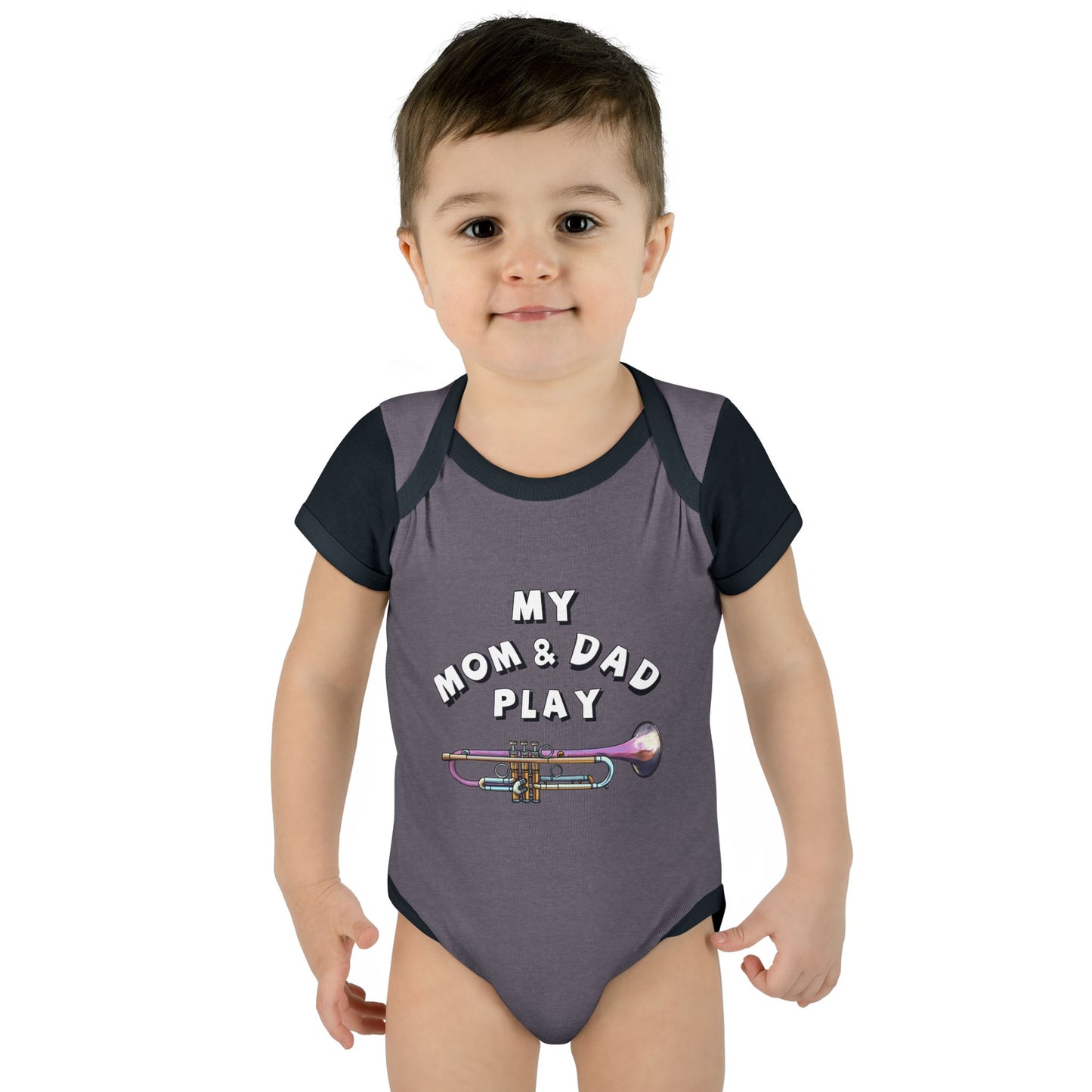 Infant Bodysuit — "My Mom & Dad Play" Trumpet Baby One-Piece