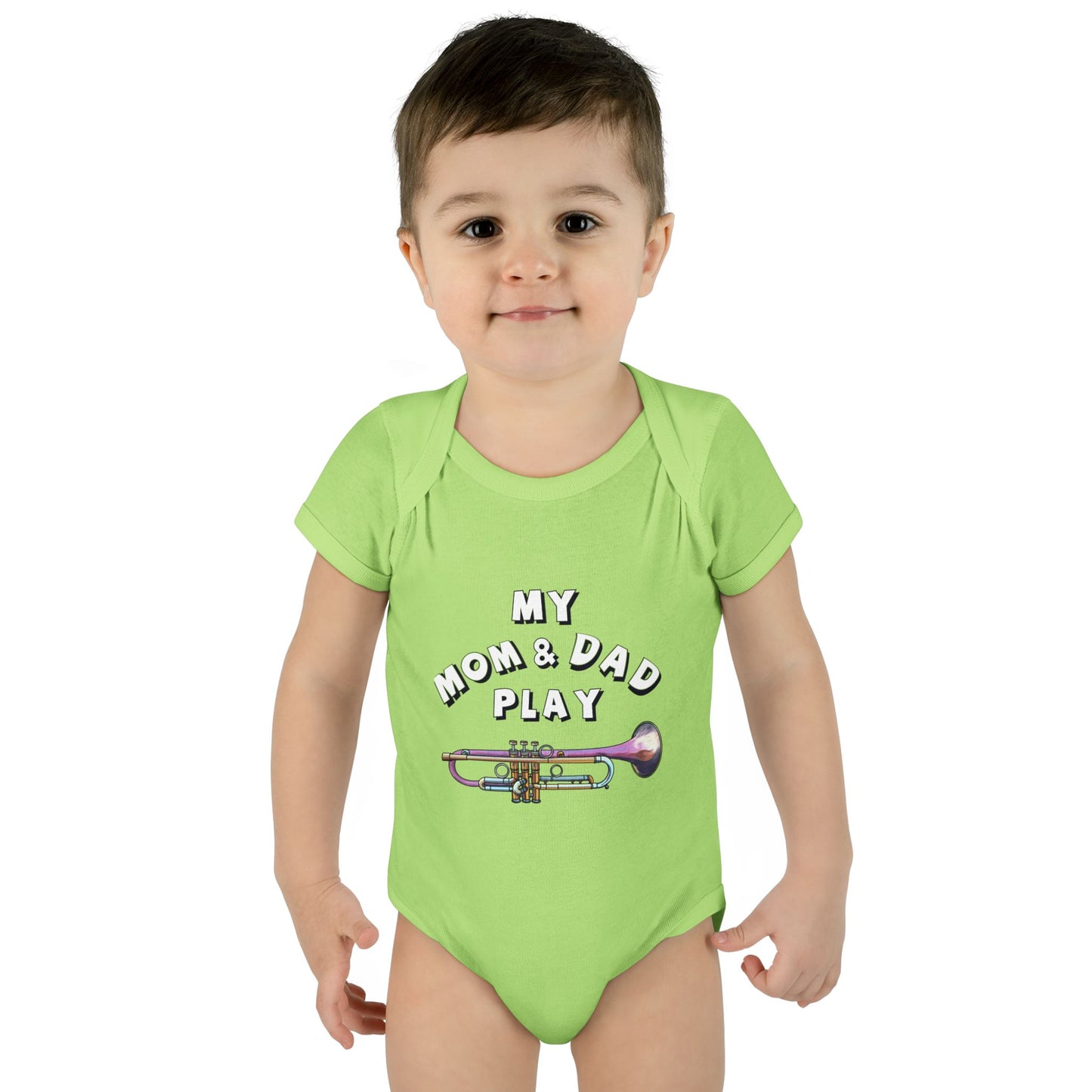 Infant Bodysuit — "My Mom & Dad Play" Trumpet Baby One-Piece