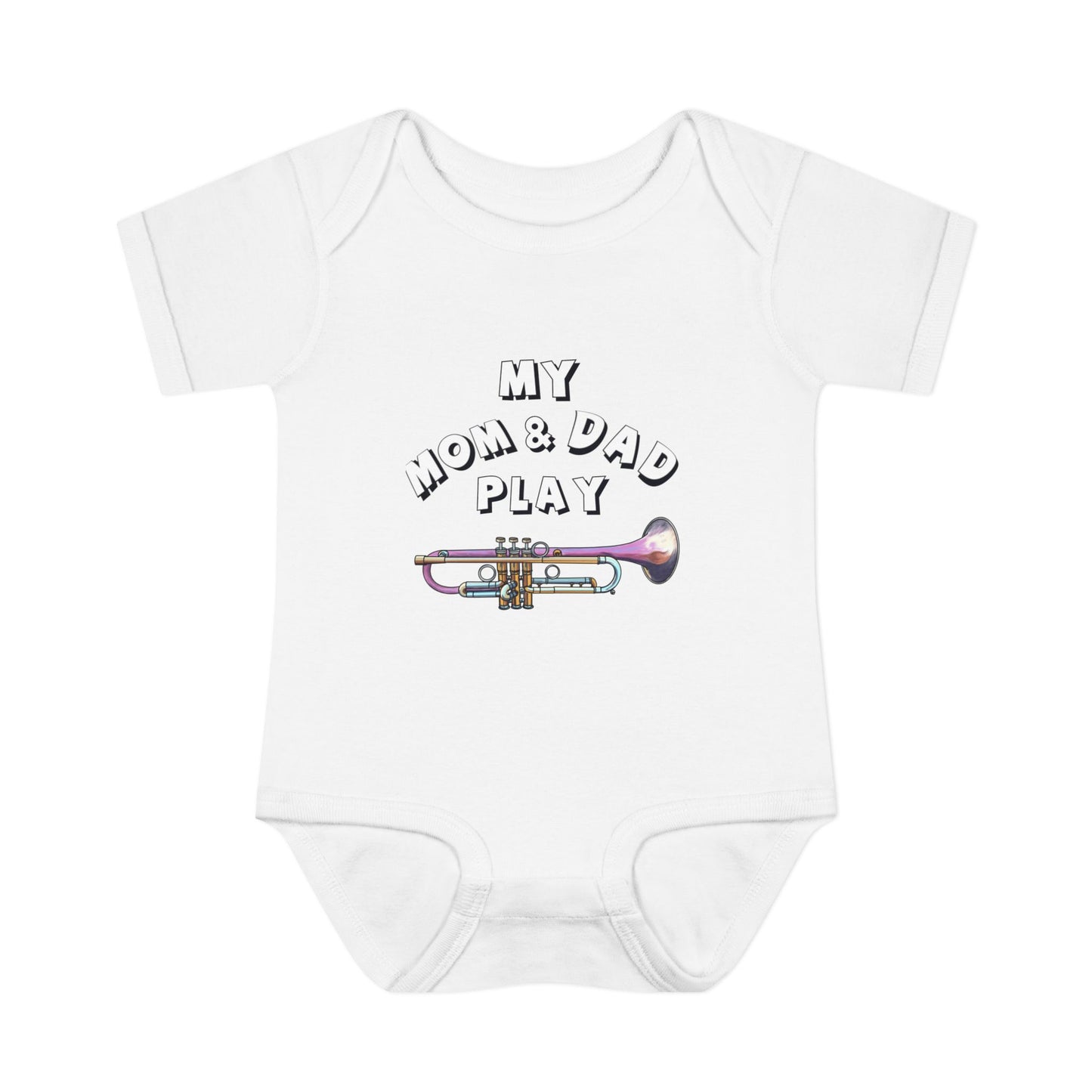 Infant Bodysuit — "My Mom & Dad Play" Trumpet Baby One-Piece