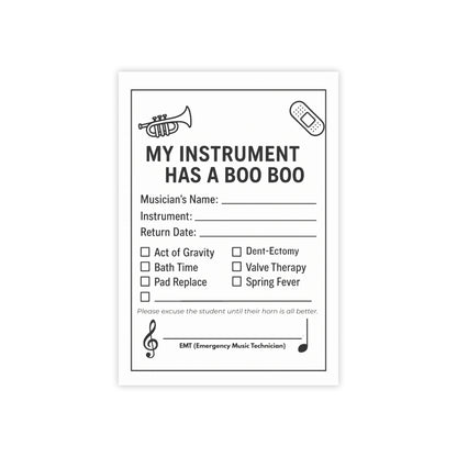 Musical Instrument Repair Note Pads, Music Lover Gift, Fun Sticky Notes, Music School Supplies, Teacher Gifts