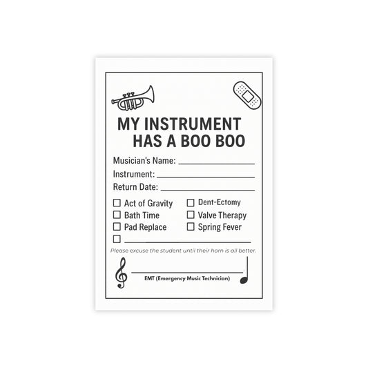 Musical Instrument Repair Note Pads, Music Lover Gift, Fun Sticky Notes, Music School Supplies, Teacher Gifts