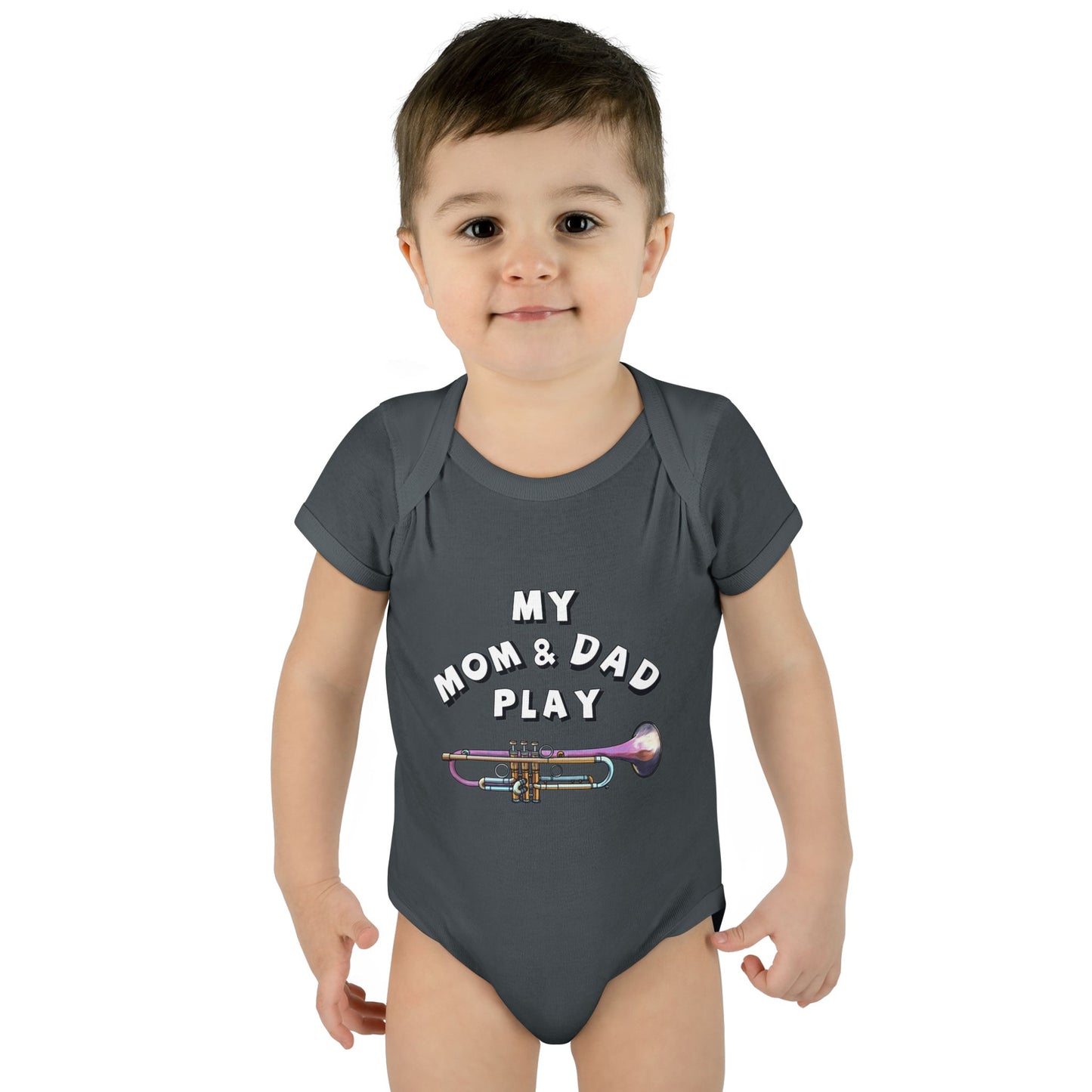 Infant Bodysuit — "My Mom & Dad Play" Trumpet Baby One-Piece