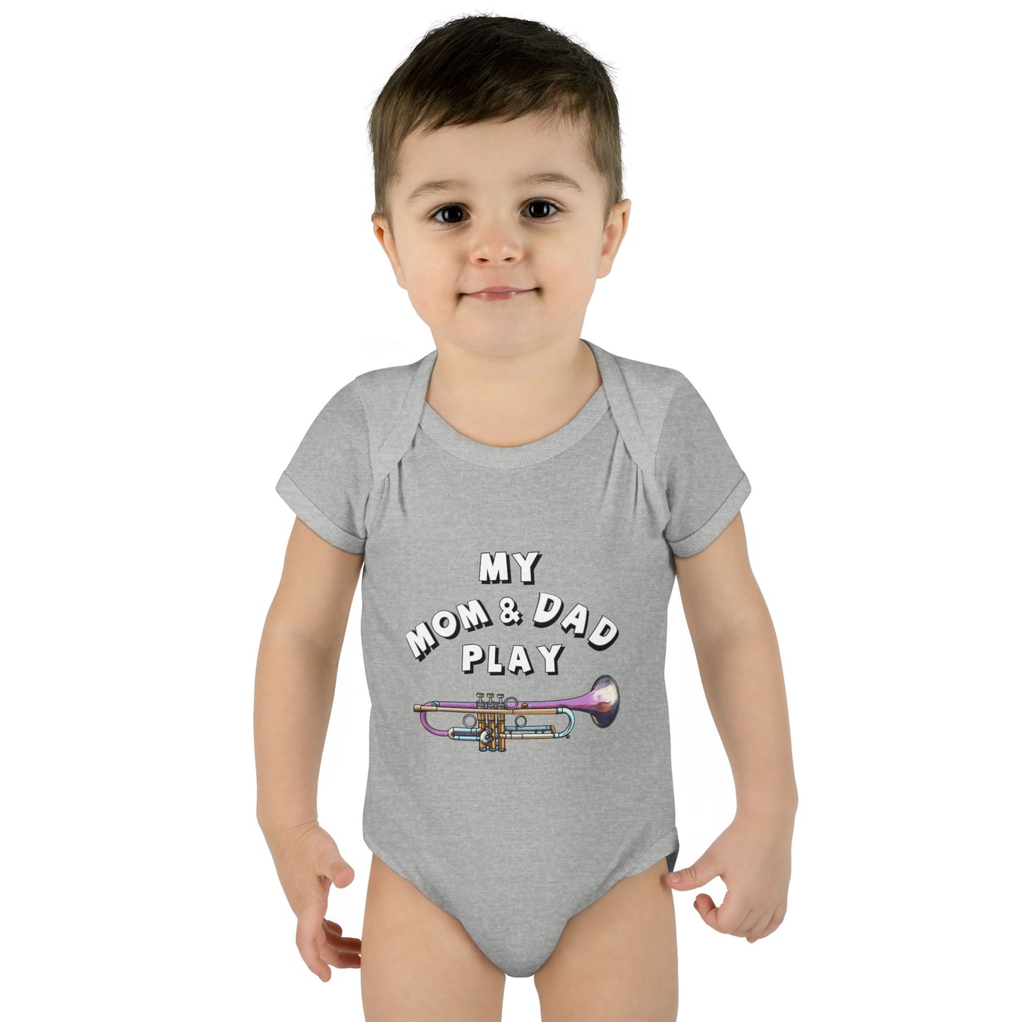 Infant Bodysuit — "My Mom & Dad Play" Trumpet Baby One-Piece