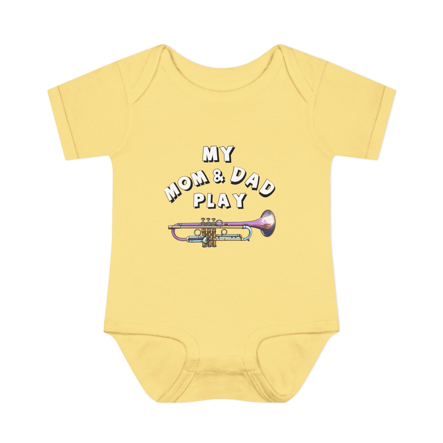 Infant Bodysuit — "My Mom & Dad Play" Trumpet Baby One-Piece