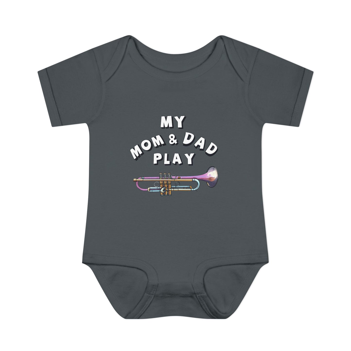 Infant Bodysuit — "My Mom & Dad Play" Trumpet Baby One-Piece