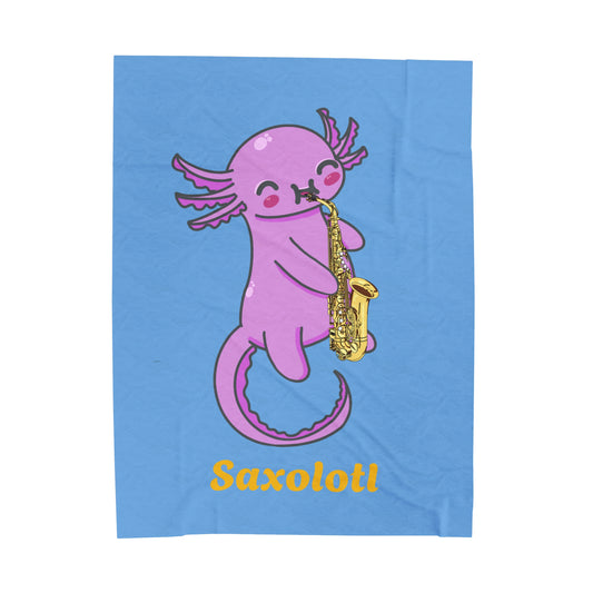 Saxolotl Velveteen Plush Blanket