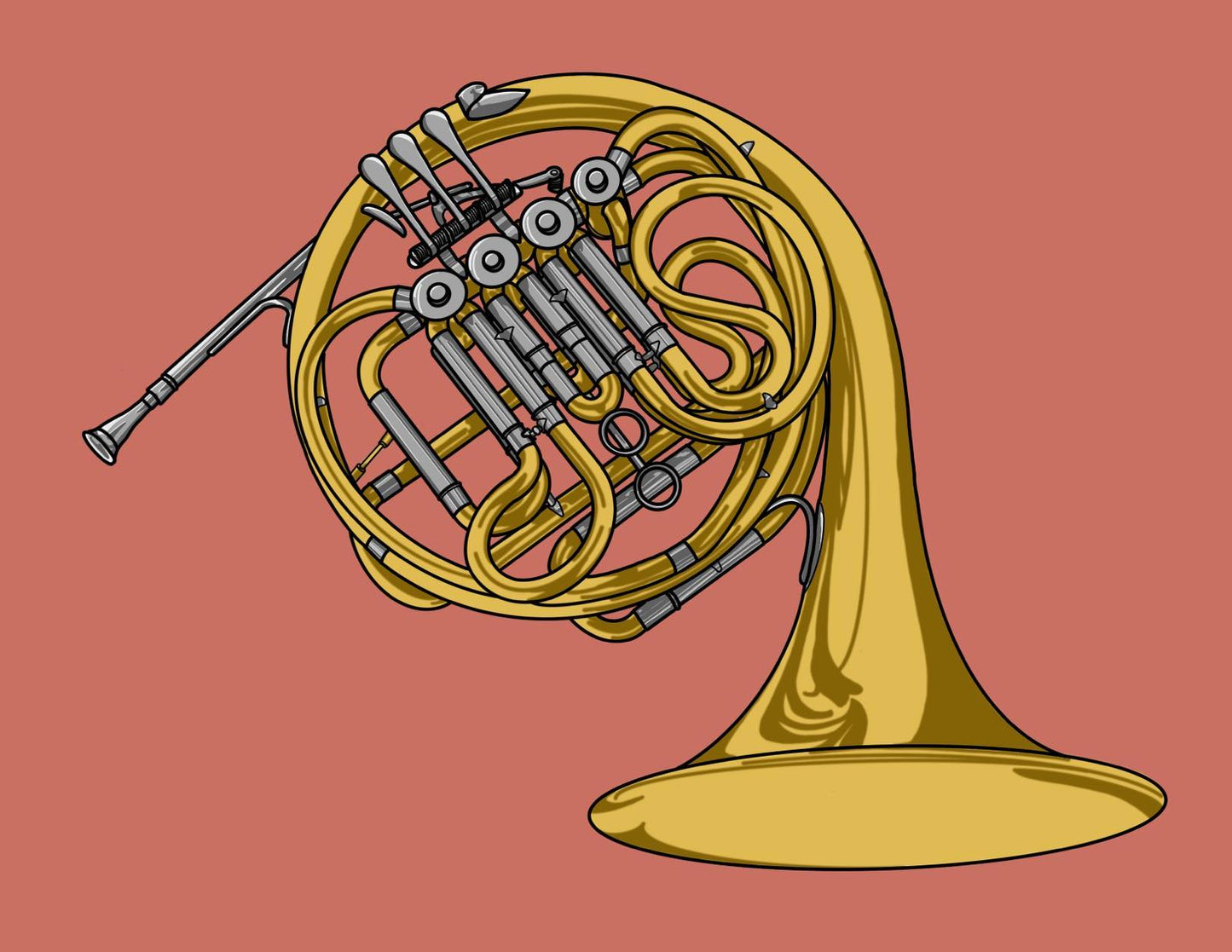 French Horn Sticker