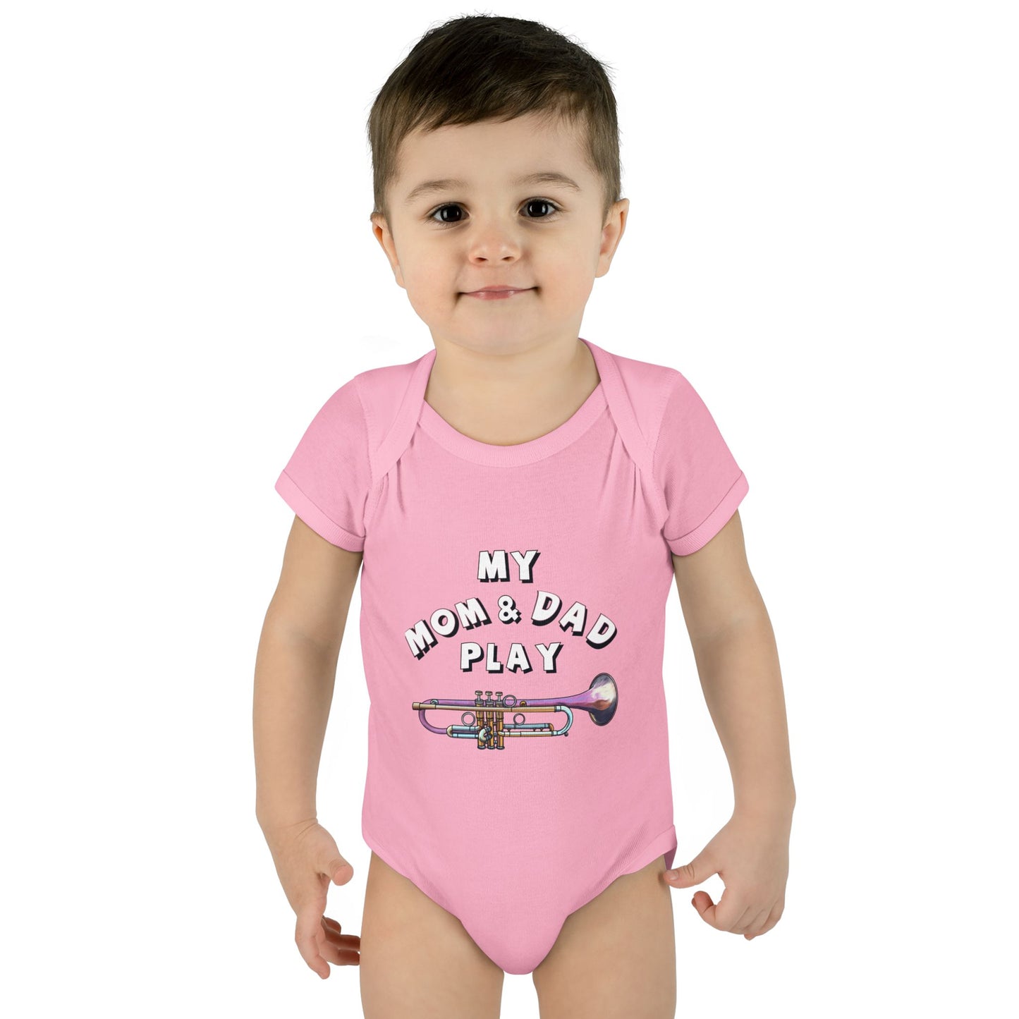 Infant Bodysuit — "My Mom & Dad Play" Trumpet Baby One-Piece