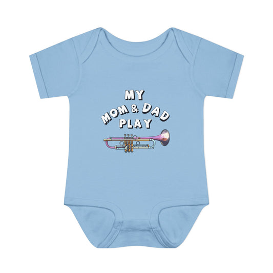 Infant Bodysuit — "My Mom & Dad Play" Trumpet Baby One-Piece