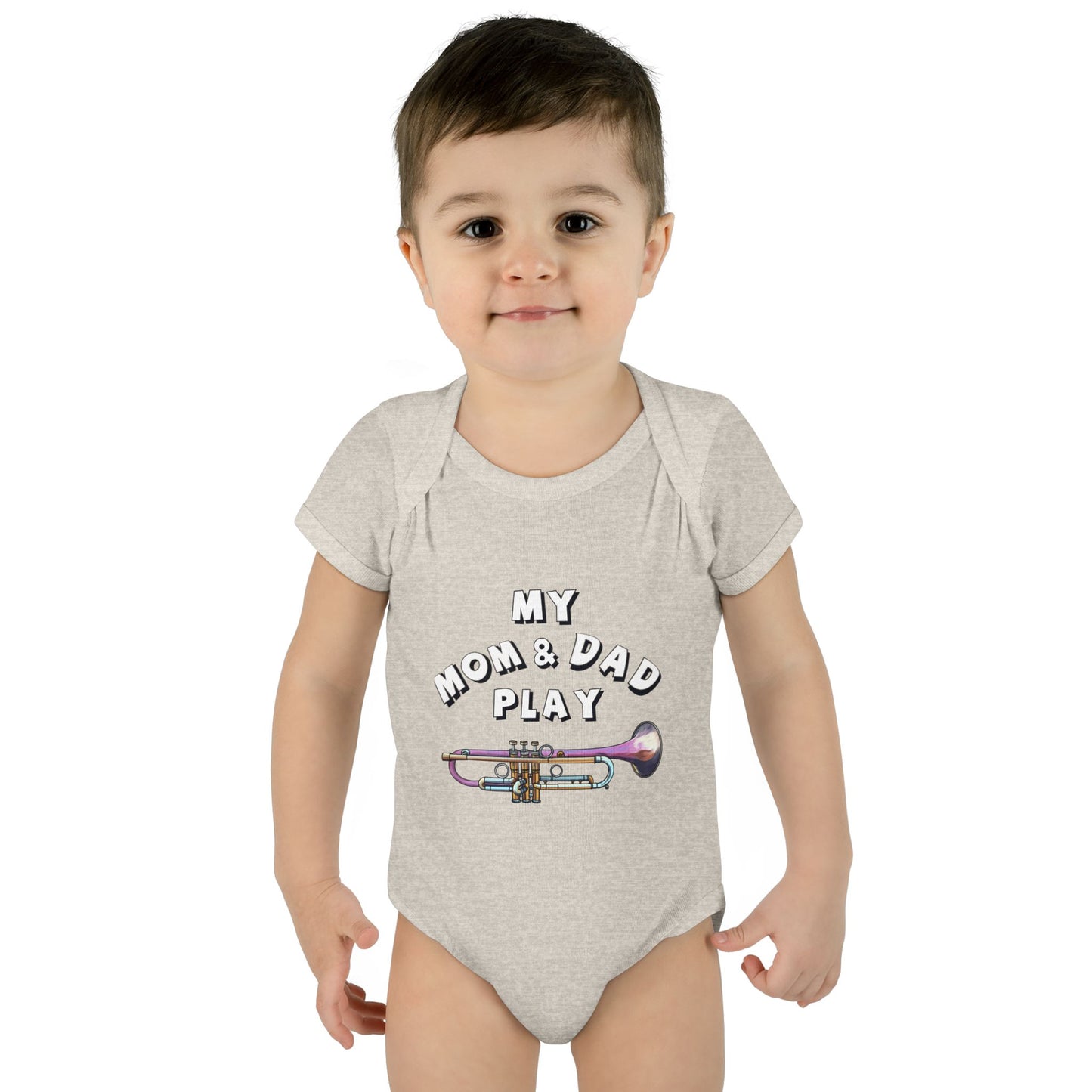 Infant Bodysuit — "My Mom & Dad Play" Trumpet Baby One-Piece