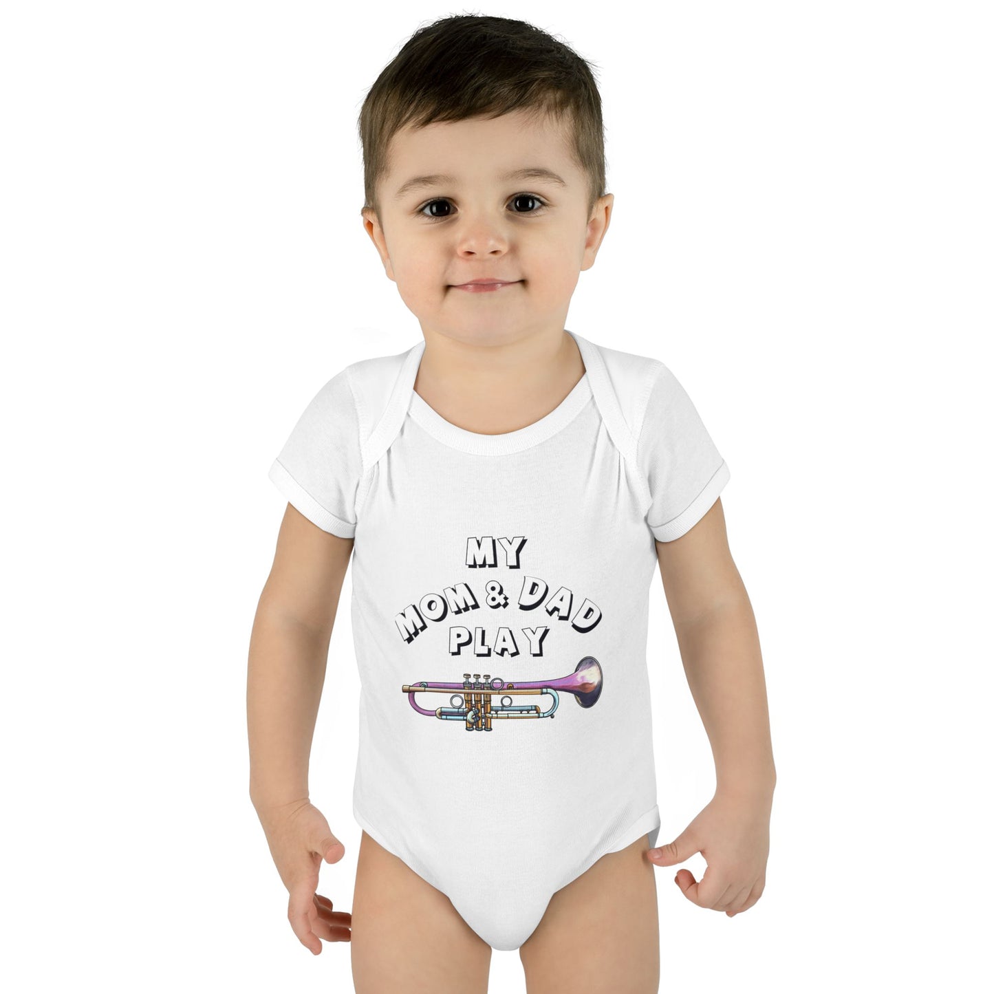 Infant Bodysuit — "My Mom & Dad Play" Trumpet Baby One-Piece