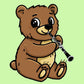 Bear-inet Tee - Funny Clarinet Playing Bear Unisex Jersey Short Sleeve T-Shirt